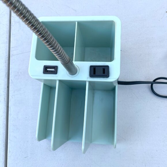 Flexible Organizer Desk Task Lamp with USB Port and Power Receptacle - Picture 4 of 6